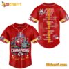 Kansas City Chiefs Super Bowl Champions IVIII 1970 - 2024 Names Player Baseball Jersey