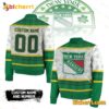 New York Rangers Happy St Patrick's Day Personalized Baseball Jacket