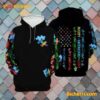 Autism Awareness  Accept Understand Love American Flag Colorful Hoodie