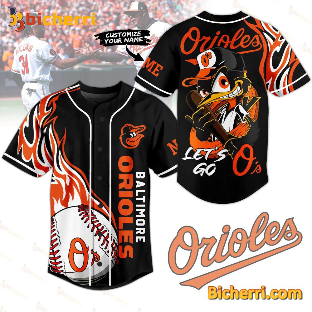 Baltimore Orioles Orioles Let's Go Custom Name Baseball Jersey