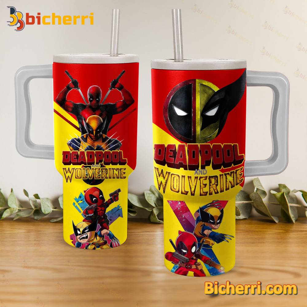 Deadpool And Wolverine 40 Oz Tumbler With Handle