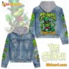 Grinch I Pinch Back Jean Jacket Hoodie