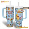 Winnie The Pooh Friends Are Like Flowers Custom Name Tumbler With Handle