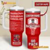 NC State Wolfpack Basketball Nutrition Facts Custom Name Tumbler With Handle