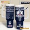 Uconn Huskies Basketball Basketball Nutrition Facts Custom Name Tumbler With Handle